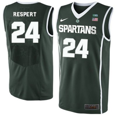 Men Shawn Respert Michigan State Spartans #24 Nike NCAA 2019-20 Green Authentic College Stitched Basketball Jersey TG50M10GS